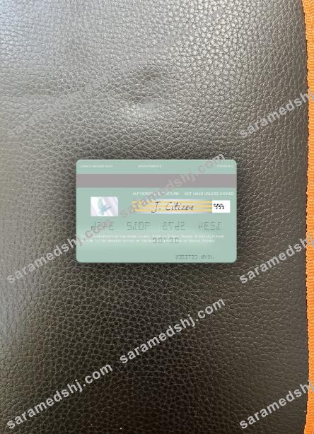 Sudan The Agricultural Bank of Sudan visa debit card photolook back